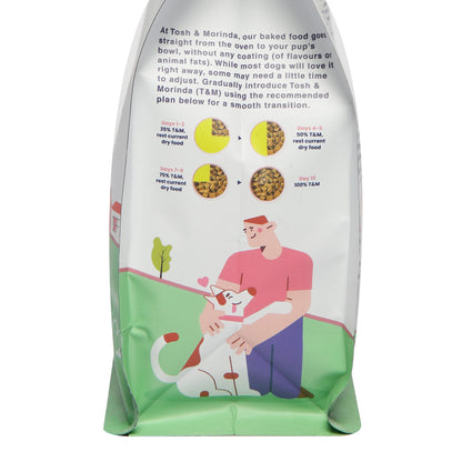 Diet transition plan to help gradually introduce Tosh & Morinda to your dog's diet over a few days for a smooth transition.